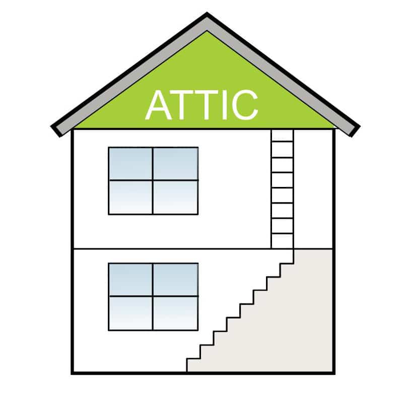 1 or 2 attics covering most of the house