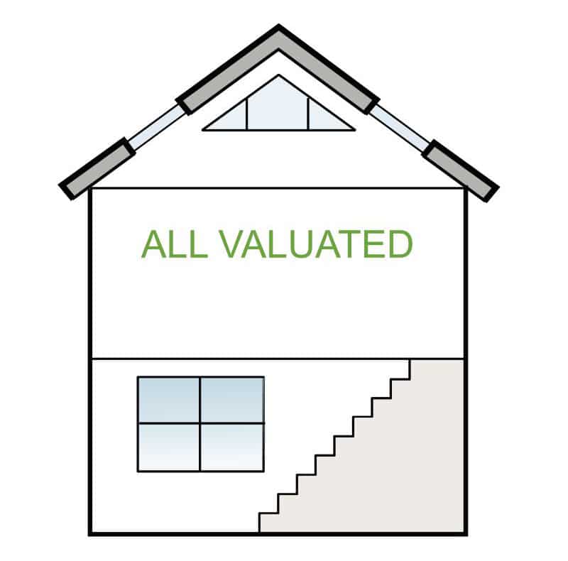 All vaulted ceilings (no attic)